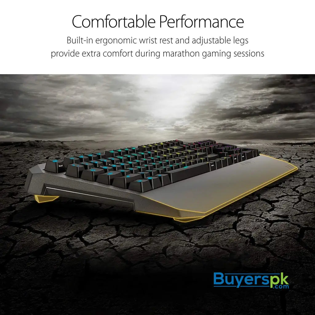ASUS TUF K5 Mechanical Membrane RGB Gaming Keyboard with Programmable Onboard Memory Media Controls and Aura Sync RGB Lighting - Keyboard ASUS TUF K5 Mechanical Membrane RGB Gaming Keyboard with Programmable Onboard Memory Media Controls and Aura Sync RGB Lighting - Keyboard